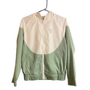 DAE Windbreaker Womens Small Activewear Jacket Hooded Full Zip Barbella Box